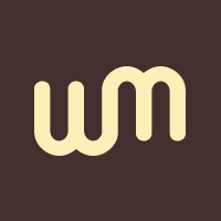 wm monogram, cream on cocoa