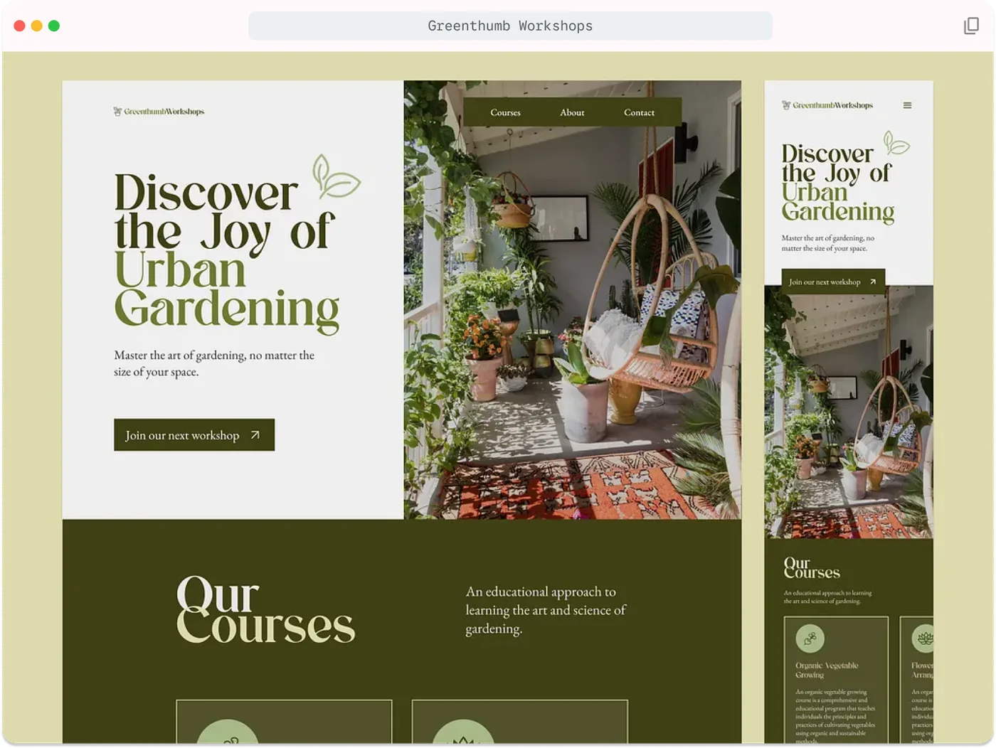 Greenthumb Workshops: urban gardening website