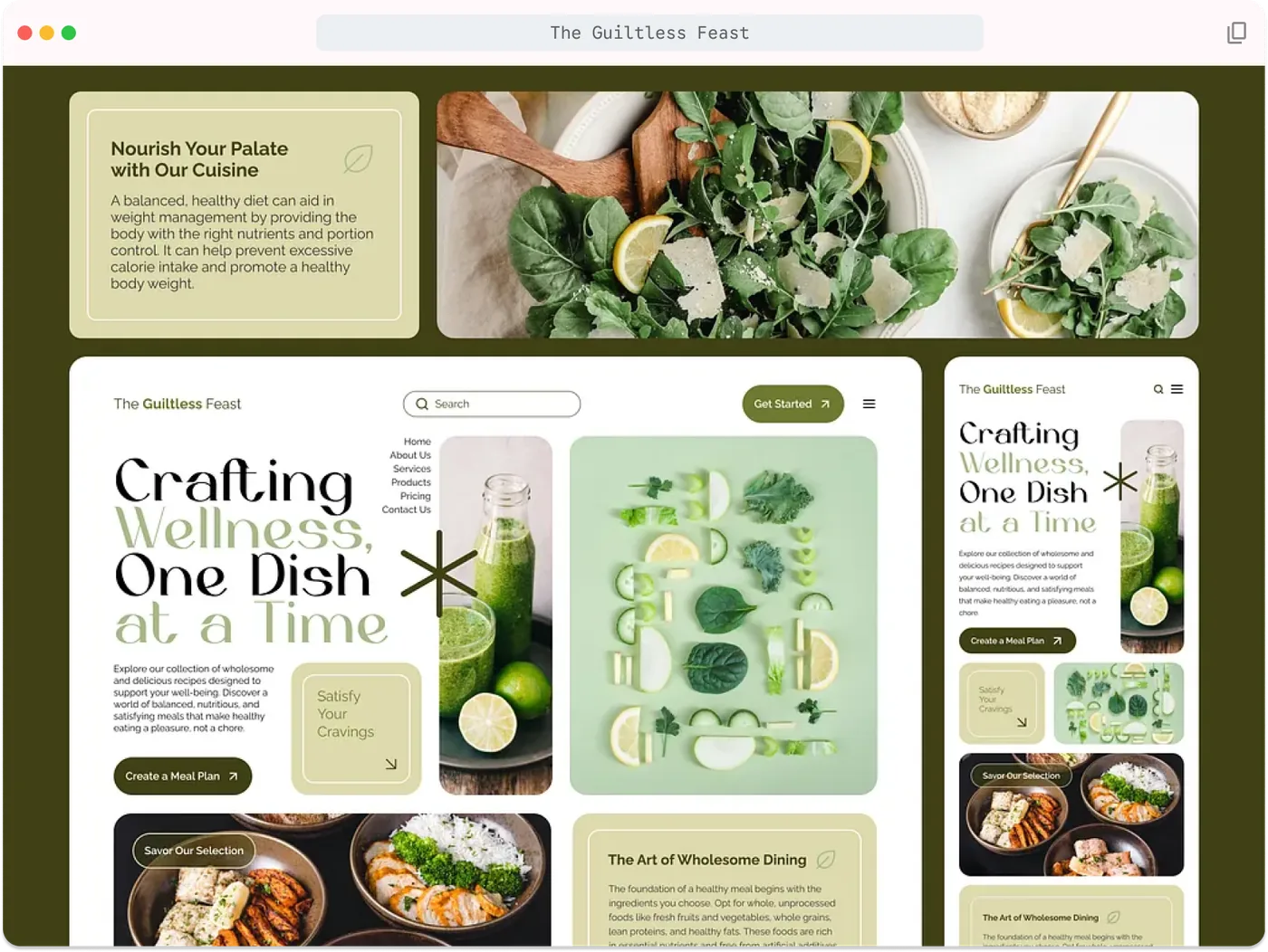 The Guiltless Feast: healthy meal website