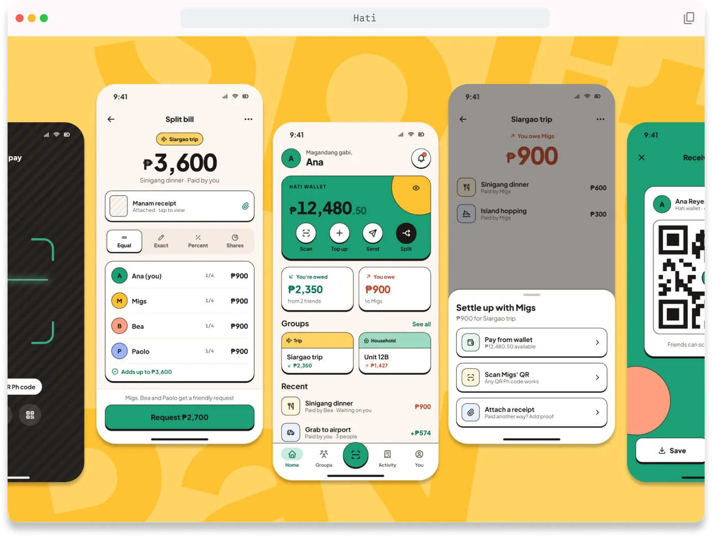 Hati: bill-splitting and wallet mobile app