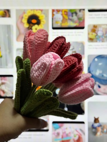 Crocheted tulip bouquet I made